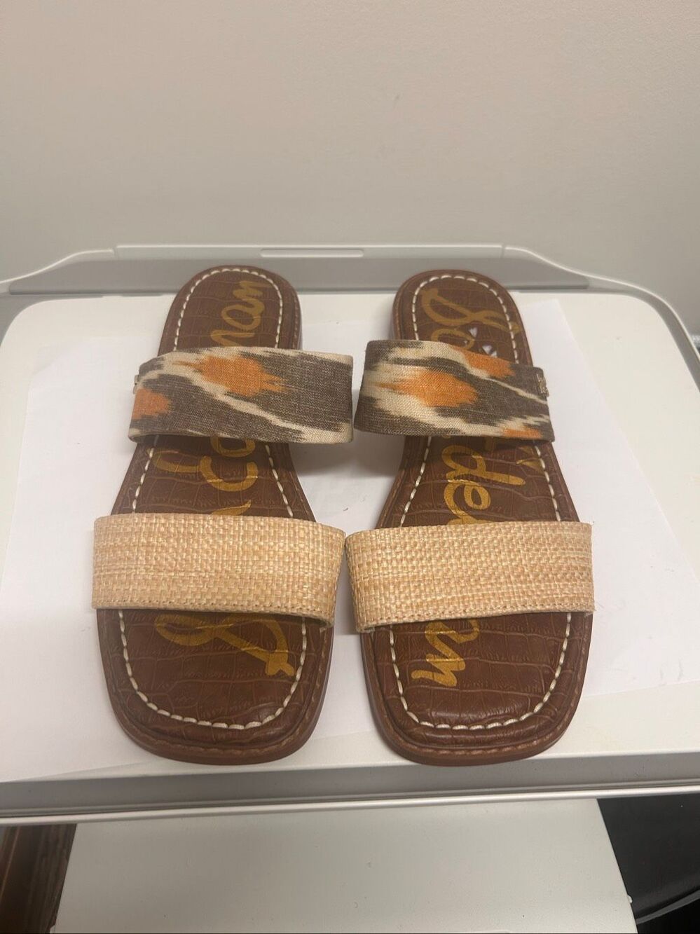 NWOB Sam Edelman Haydee Slides Boho Beige Orange 6.5